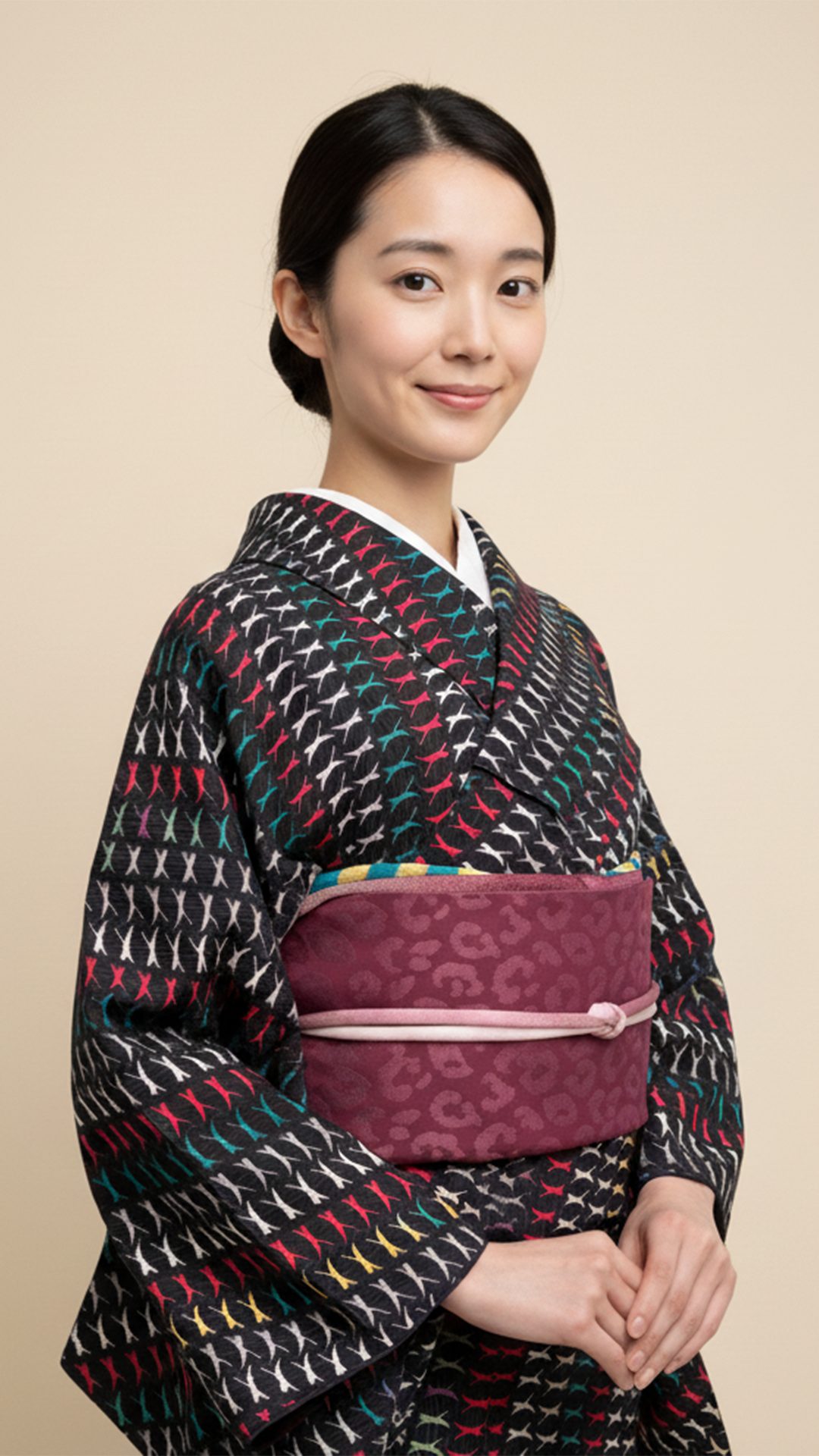 半幅帯 【サヴァンナ・ローゼル】 半幅兵児帯 大人の半幅へこ帯 リバーシブル ワイン ボルドー ラメ グリッター