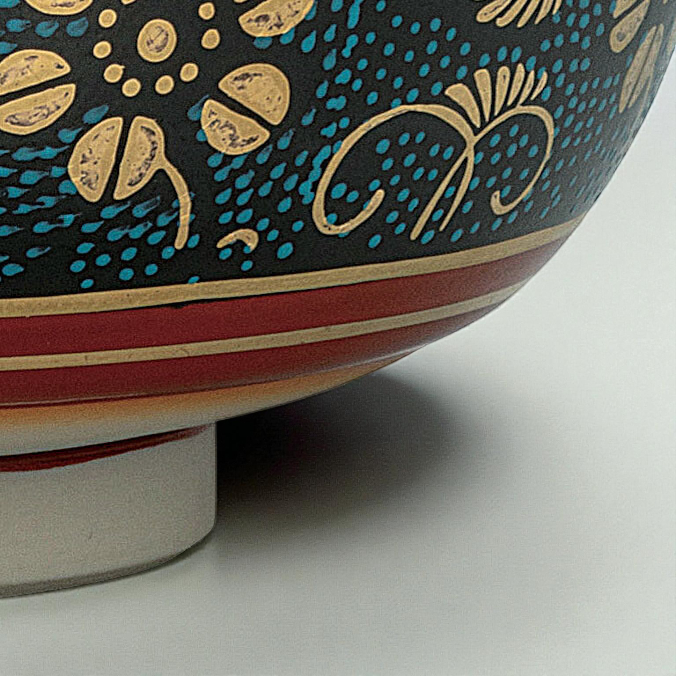 Kutani Ware Matcha Bowl “Aochibu Tessen” – Japanese Traditional Tea Ceremony Bowl 日本九谷燒抹茶碗〈青粒鐵仙〉|茶道用傳統茶碗