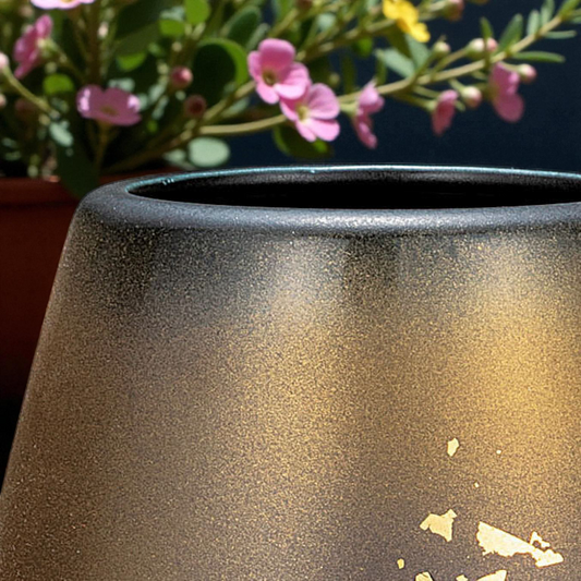 Kutani Ware Vase – Cranes in Winter Forest with Gold Leaf | 8.5" Japanese Porcelain Art Vase