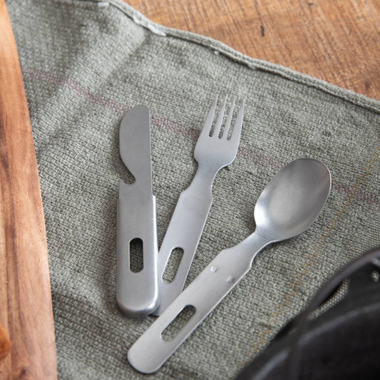 Tsubame-Sanjo Stainless Steel Cutlery & Lunch Plate | 燕三条不鏽鋼露營餐具 × 不鏽鋼餐盤