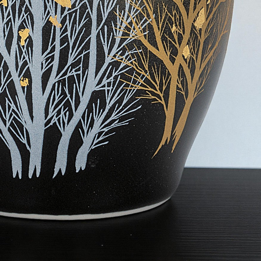 Kutani Ware Vase Twin Cranes Gold Leaf – 8.5" Japanese Porcelain Art Decor | Made in Japan