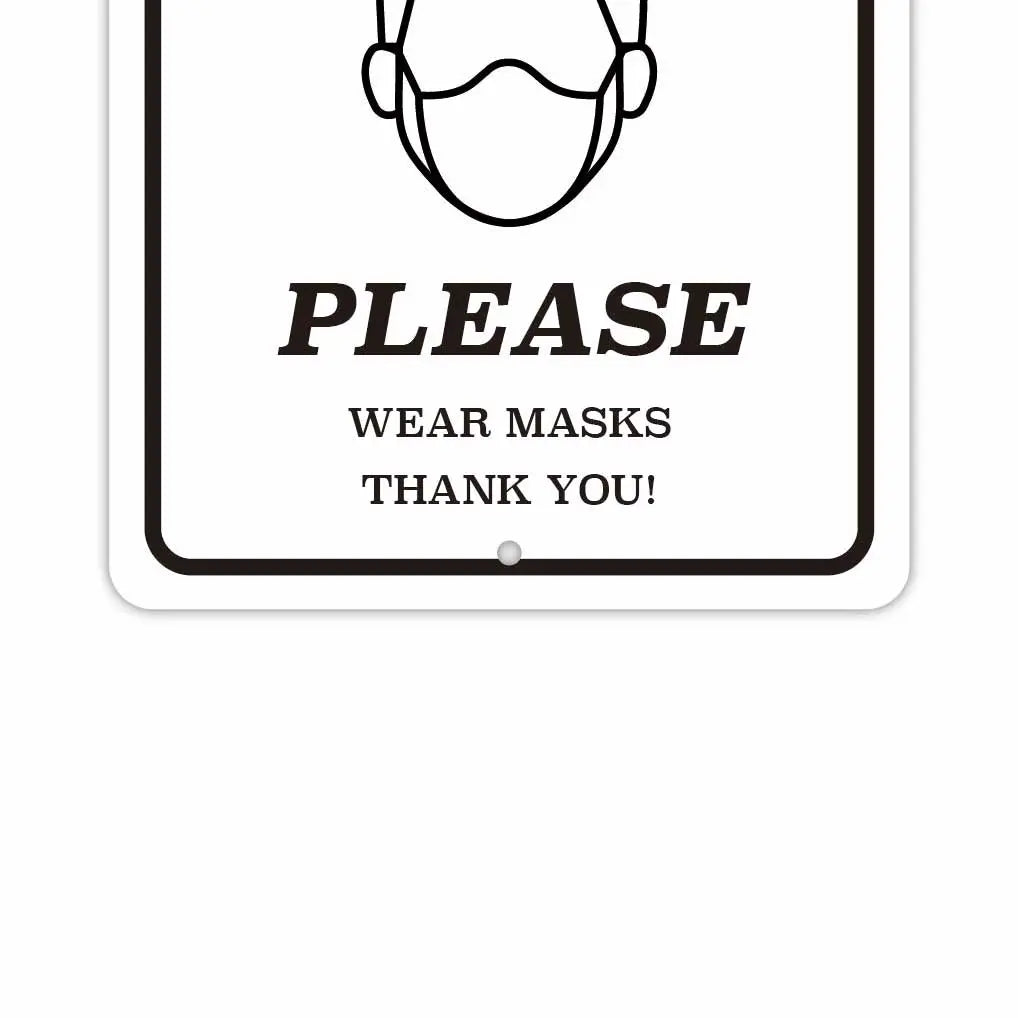 【長方形看板】マスク着用/アメリカ製オリジナル看板(約20x30cm)