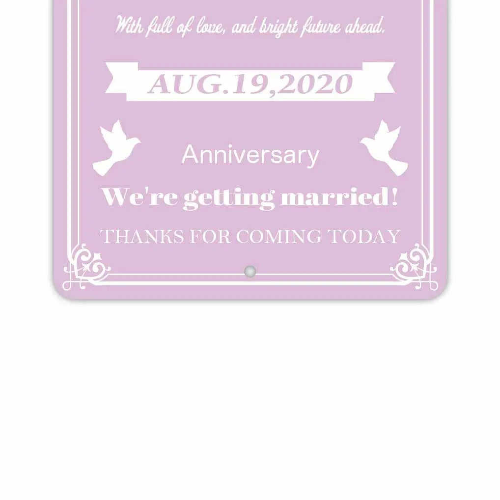 【長方形看板】ウェディングウェルカムボード・カー・ピンク/アメリカ製オリジナル看板(約20x30cm)