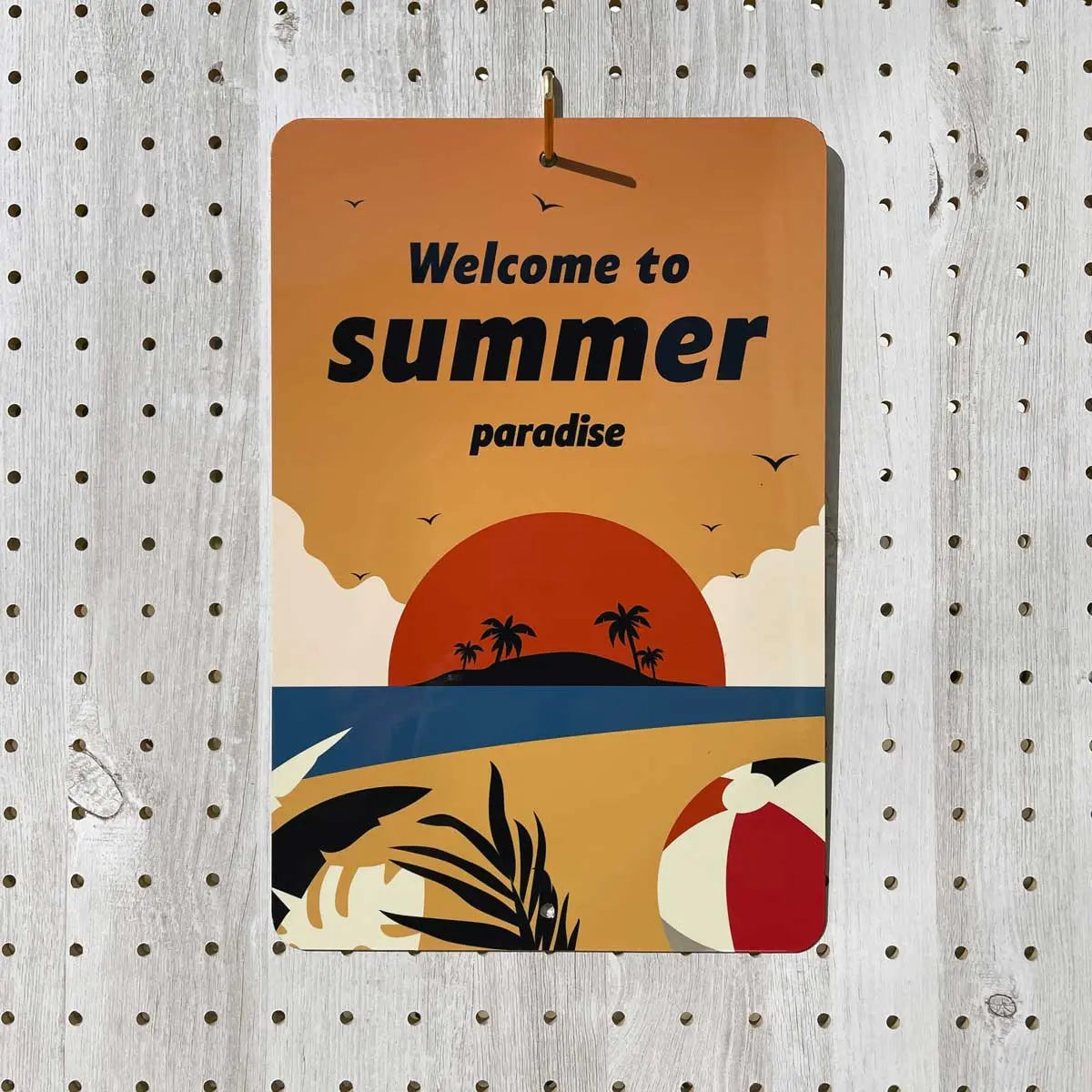 【長方形看板】サンセット・ビーチ/アメリカ製オリジナル看板(約20x30cm)
