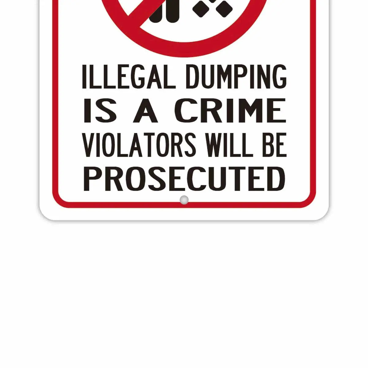 【長方形看板】不法投棄禁止/アメリカ製オリジナル看板(約20x30cm)