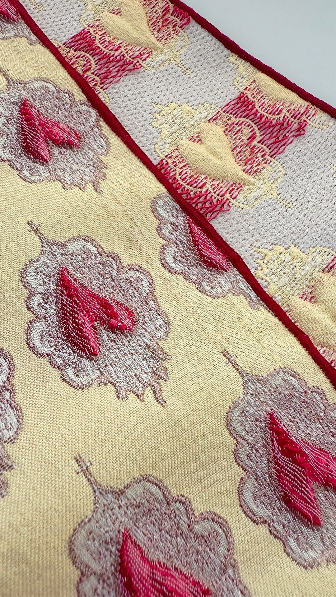 兵児帯 大人のへこ帯 ラブドロップ 赤 x 黄 ハート レッド イエロー