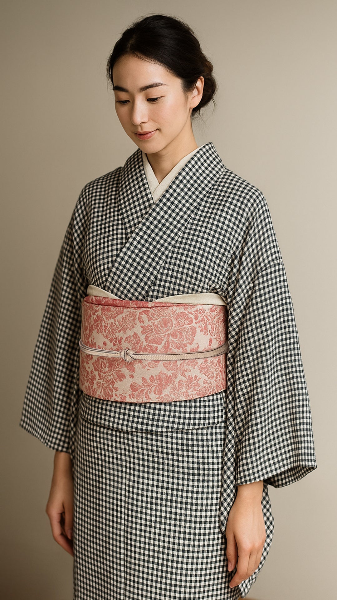 兵児帯 大人のへこ帯 ダマスク レッド リバーシブル 赤 名古屋帯