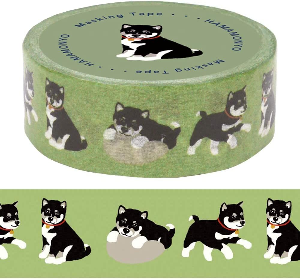 【Hamamonyo】 Masking Tape – Kuro Shiba (Made in Japan)