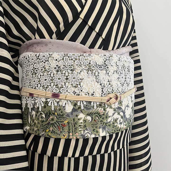 リボンのレース半衿 ハンドメイド半襟 帯飾り 掛衿 伊達襟【2】