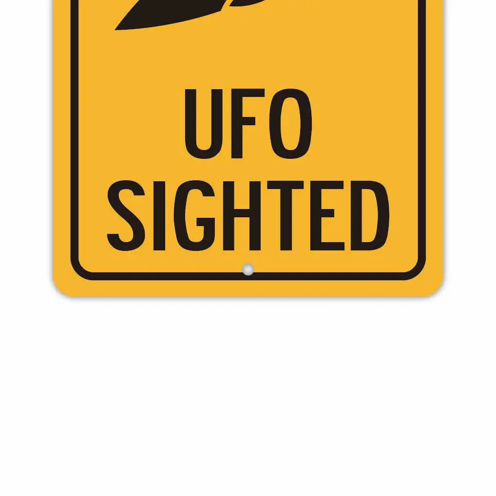 【長方形看板】警告!UFO出現/アメリカ製オリジナル看板(約20x30cm)