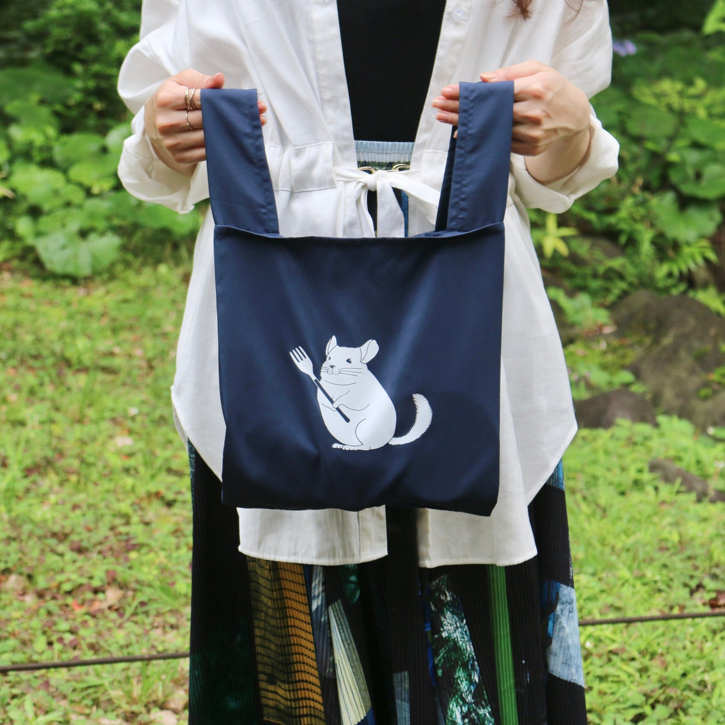 チンチラ ランチエコバッグ(ネイビー)