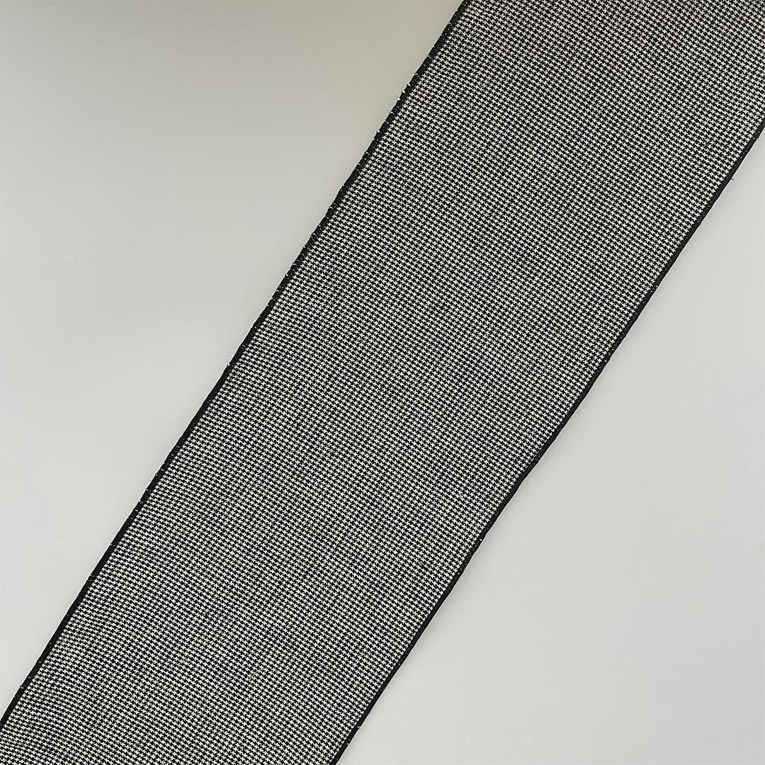 半衿 オールシーズン 千鳥格子 綿麻 コットンリネン 白黒 モノトーン