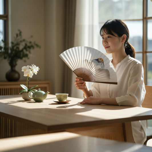 【Kyoto Folding Fan “Fuji-san” for Men】Crafted by Japanese Artisans｜Mount Fuji above the Sea of Clouds
