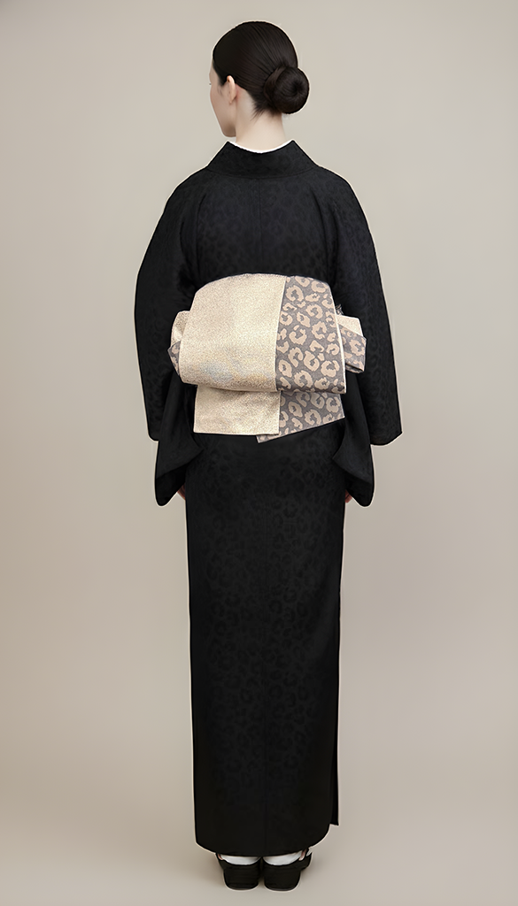 半幅帯 【サヴァンナ・ドューン】 半幅兵児帯 大人の半幅へこ帯 リバーシブル グレージュ ラメ グリッター