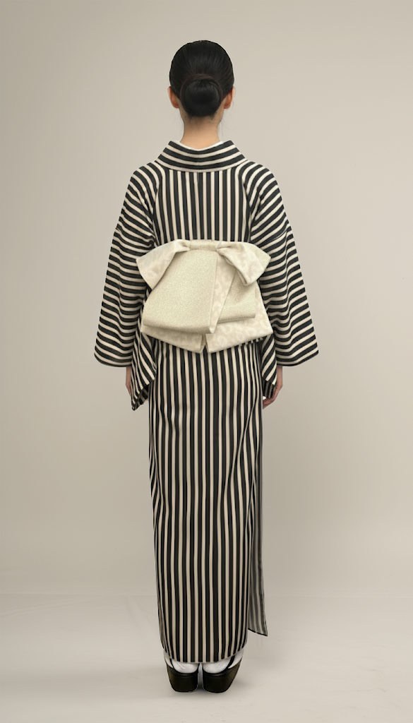 半幅帯 【サヴァンナ・ムーン】 半幅兵児帯 大人の半幅へこ帯 リバーシブル 白 ラメ