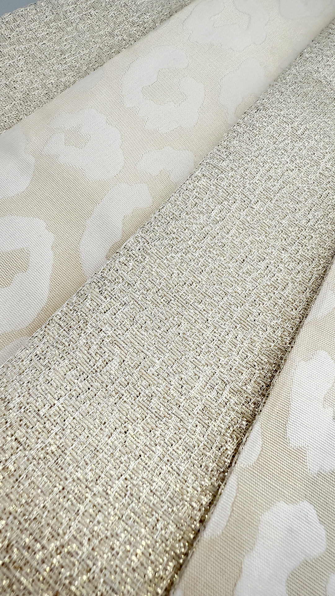 半幅帯 【サヴァンナ・ムーン】 半幅兵児帯 大人の半幅へこ帯 リバーシブル 白 ラメ