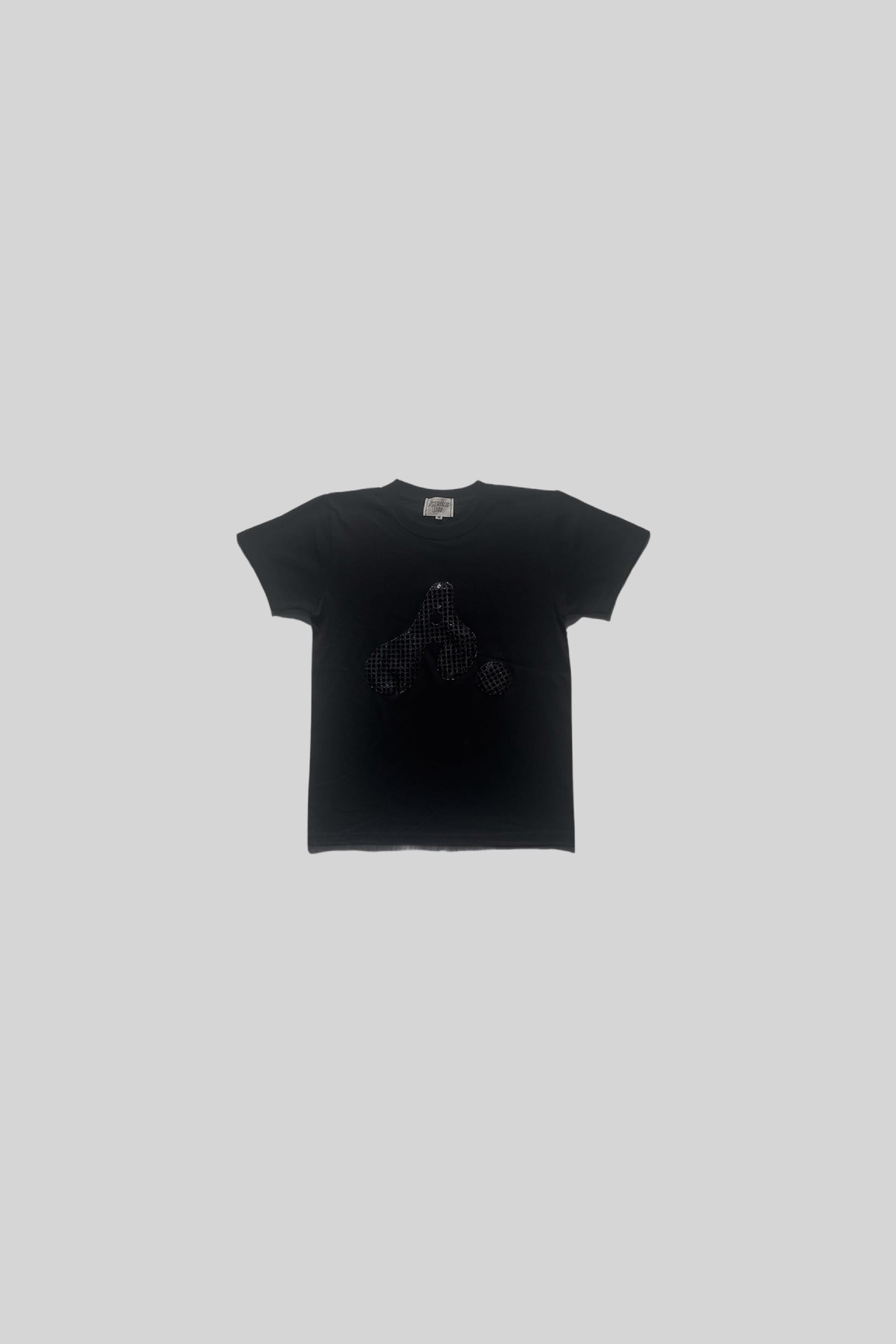 WOMAN's "A" LOGO TEE(SPANGLE BLACK)