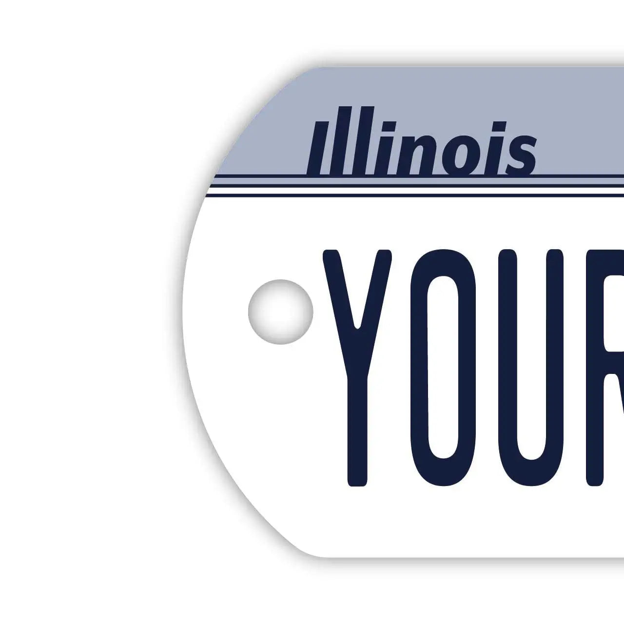 【犬用迷子札・ドッグタグ】イリノイ1980's/オリジナルアメリカナンバープレート型 名入れキーホルダー