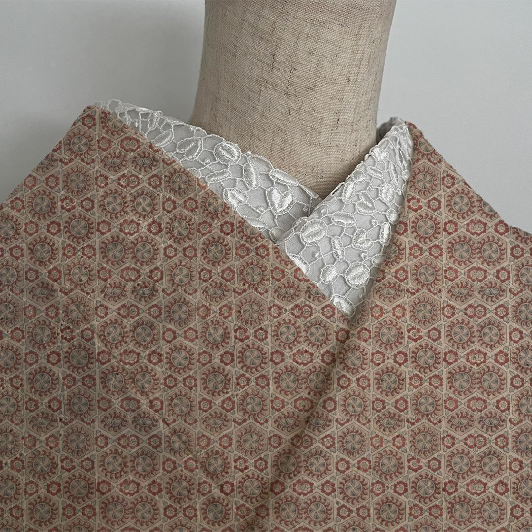 半衿 ハートビーンズのレース オフ白 半襟 レトロ 成人式 前撮り かわいい