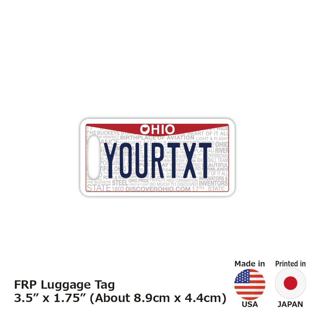【ラゲッジタグ】オハイオ2013/オリジナルアメリカナンバープレート型・おしゃれ ・紛失防止タグ