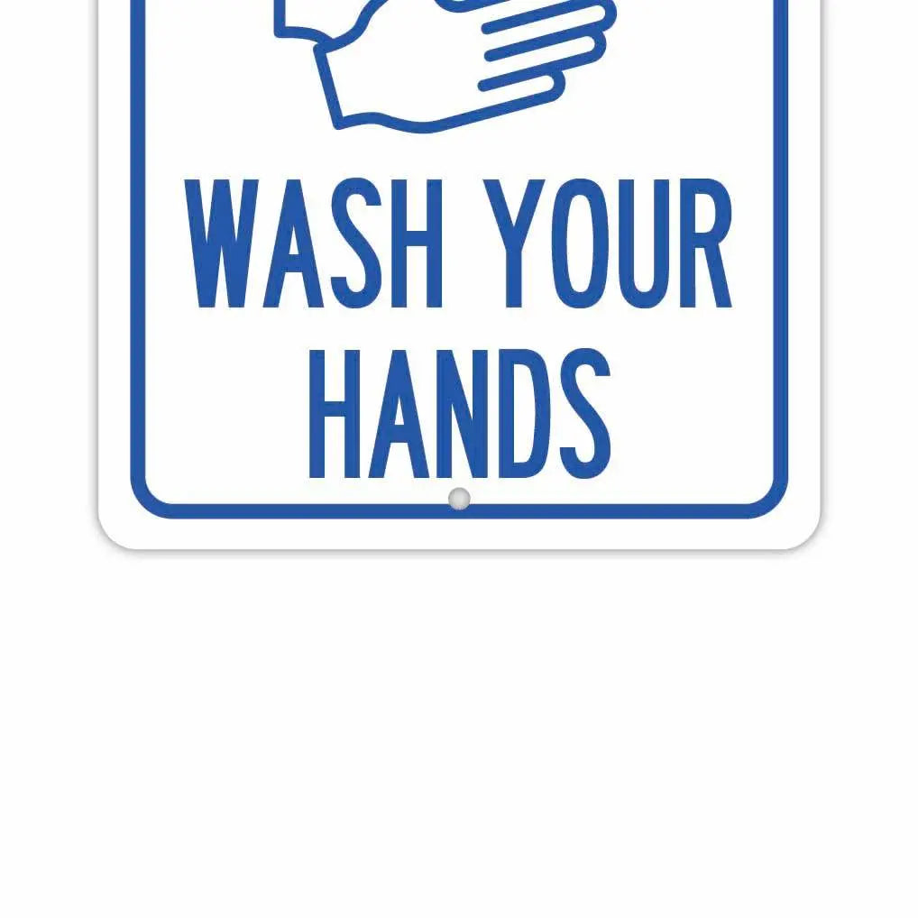 【長方形看板】手洗い/アメリカ製オリジナル看板(約20x30cm)