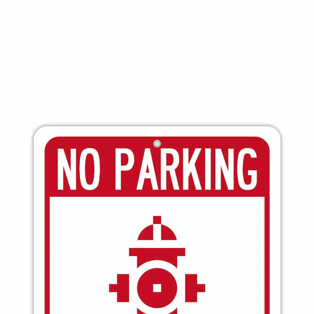 【長方形看板】消火栓につき駐車禁止/アメリカ製オリジナル看板(約20x30cm)