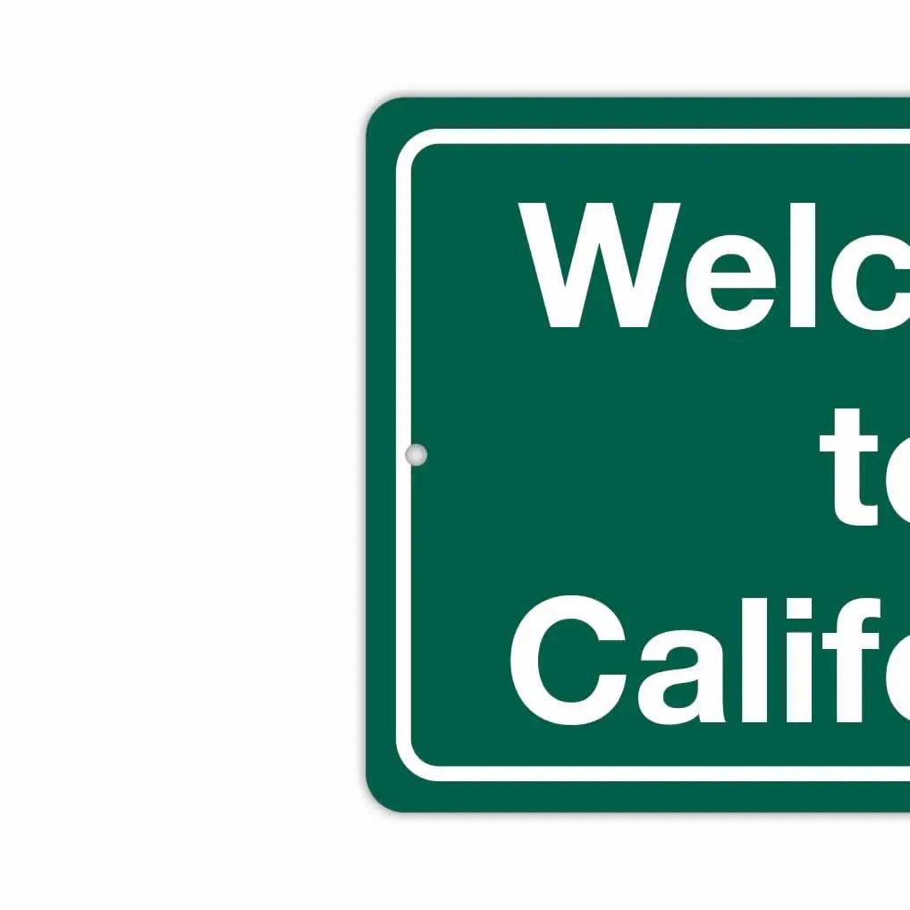 【長方形看板】カリフォルニアへようこそ/アメリカ製オリジナル看板(約20x30cm)