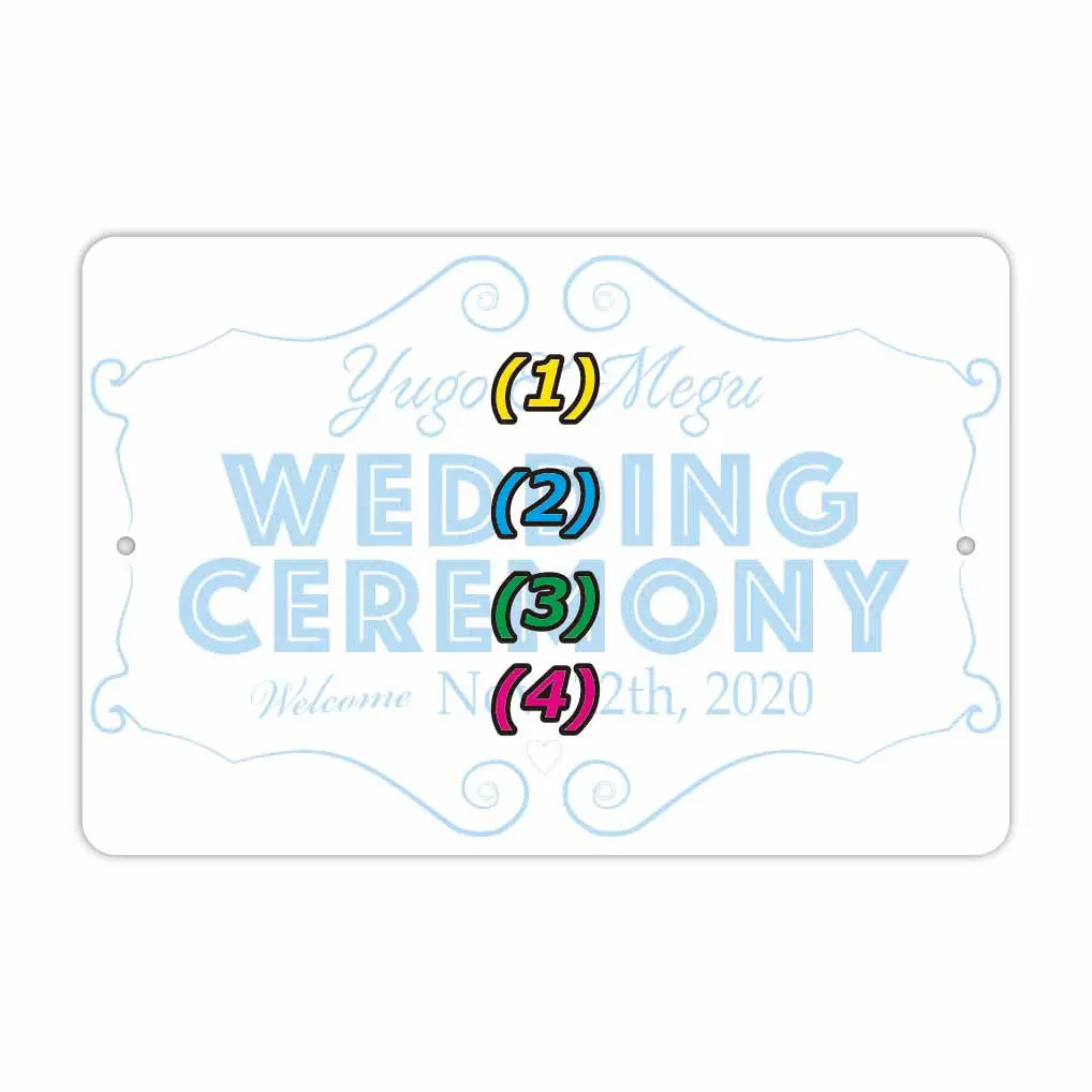 【長方形看板】ウェディングウェルカムボード・ブルー/アメリカ製オリジナル看板(約20x30cm)