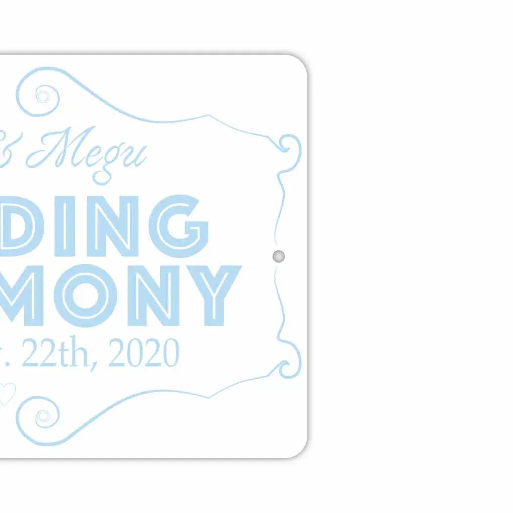 【長方形看板】ウェディングウェルカムボード・ブルー/アメリカ製オリジナル看板(約20x30cm)