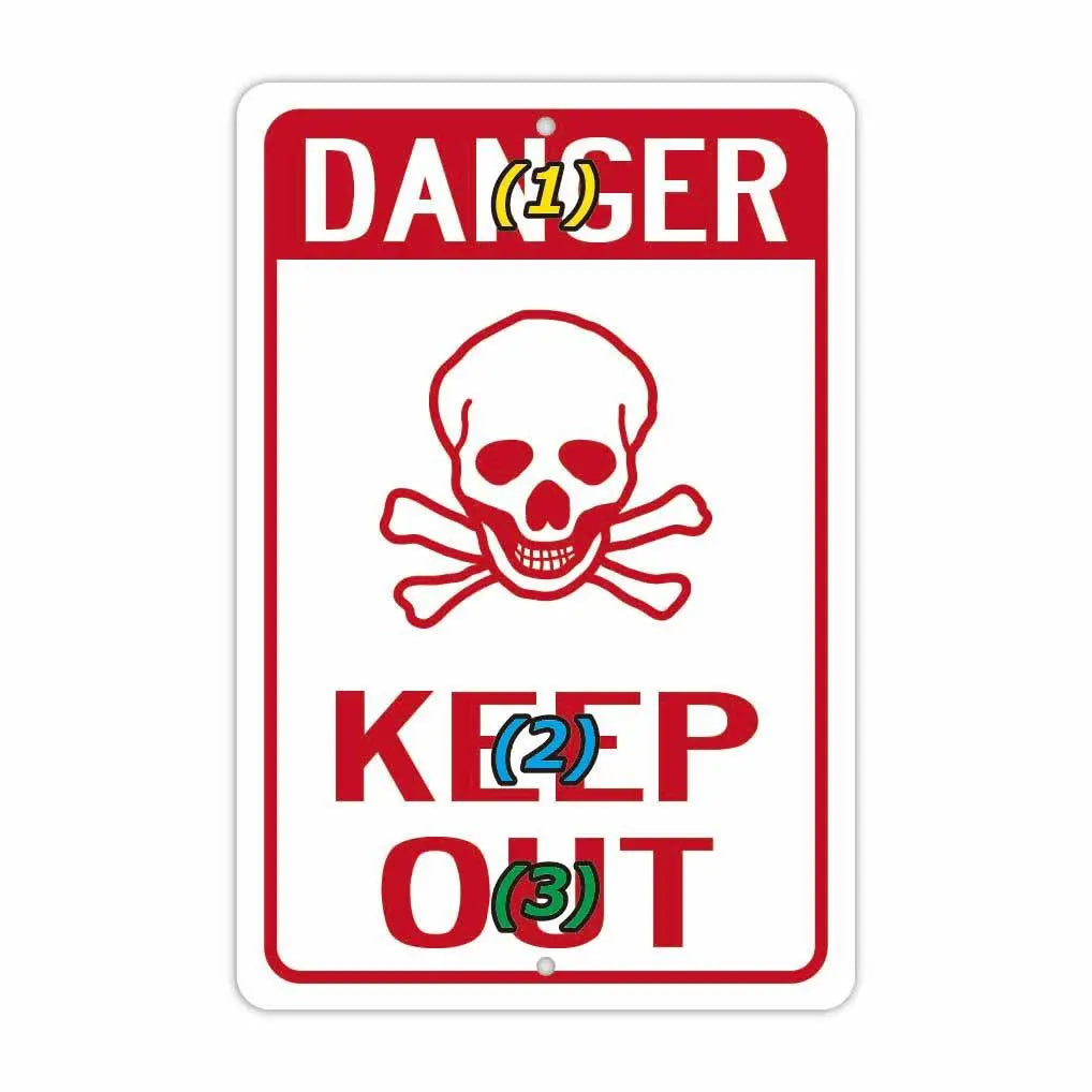 【長方形看板】危険！立入禁止/アメリカ製オリジナル看板(約20x30cm)