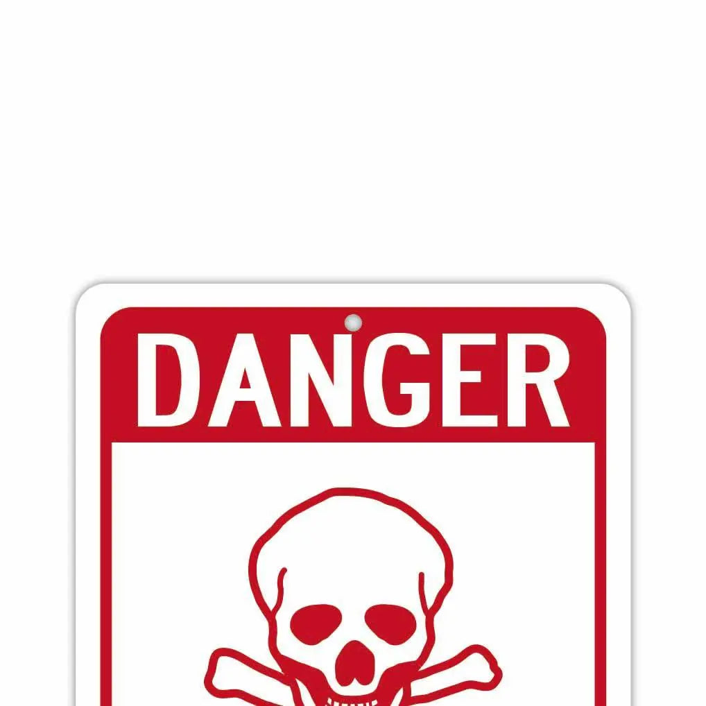 【長方形看板】危険！立入禁止/アメリカ製オリジナル看板(約20x30cm)