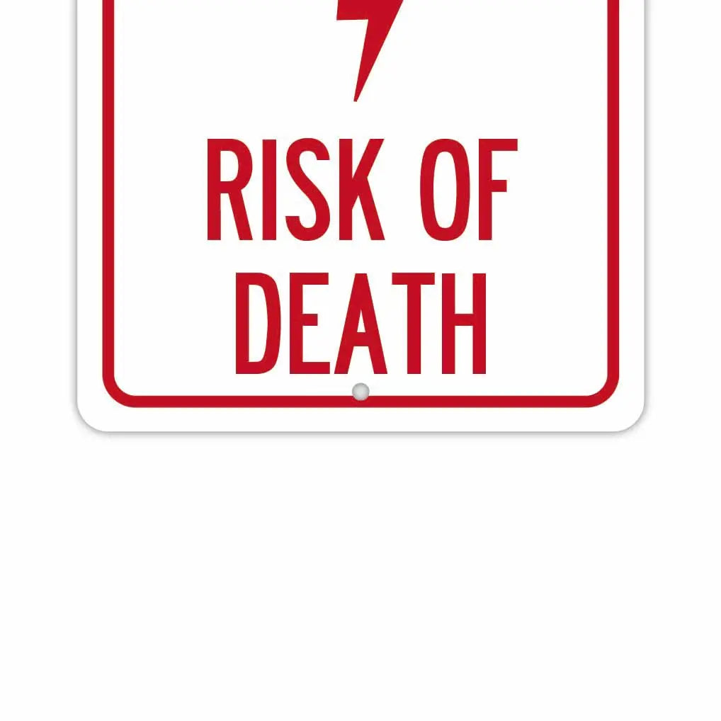 【長方形看板】高圧電流 / 死のリスク/アメリカ製オリジナル看板(約20x30cm)