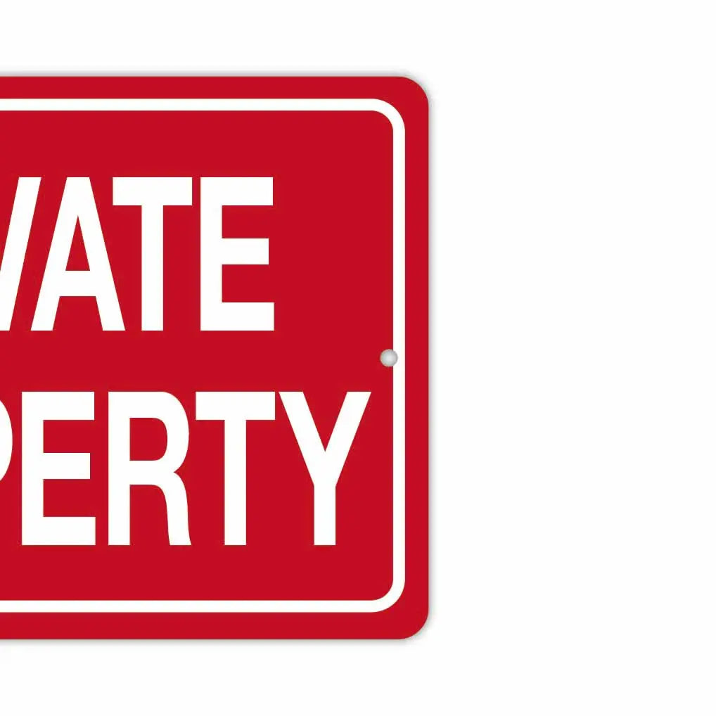 【長方形看板】私有地/アメリカ製オリジナル看板(約20x30cm)