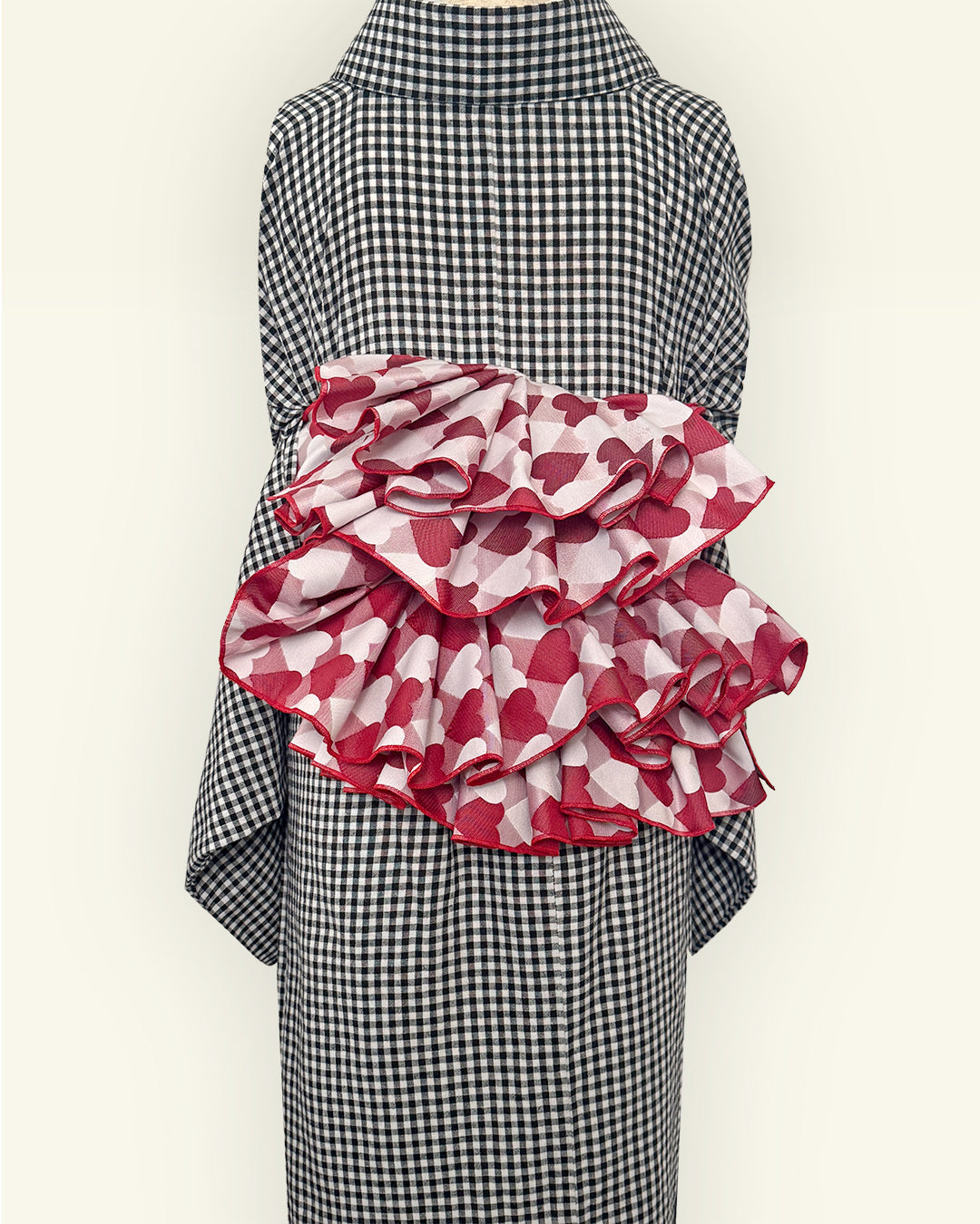 兵児帯 大人のへこ帯 ハート レジメンタル 鱗柄 かわいい 赤 ピンク