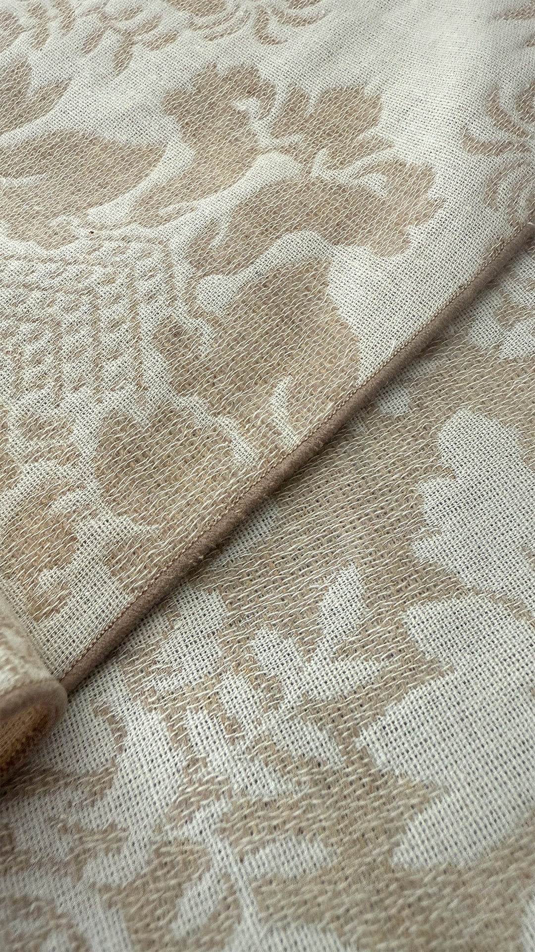 【訳あり】兵児帯 大人のへこ帯 ダマスク ベージュ リバーシブル 名古屋帯