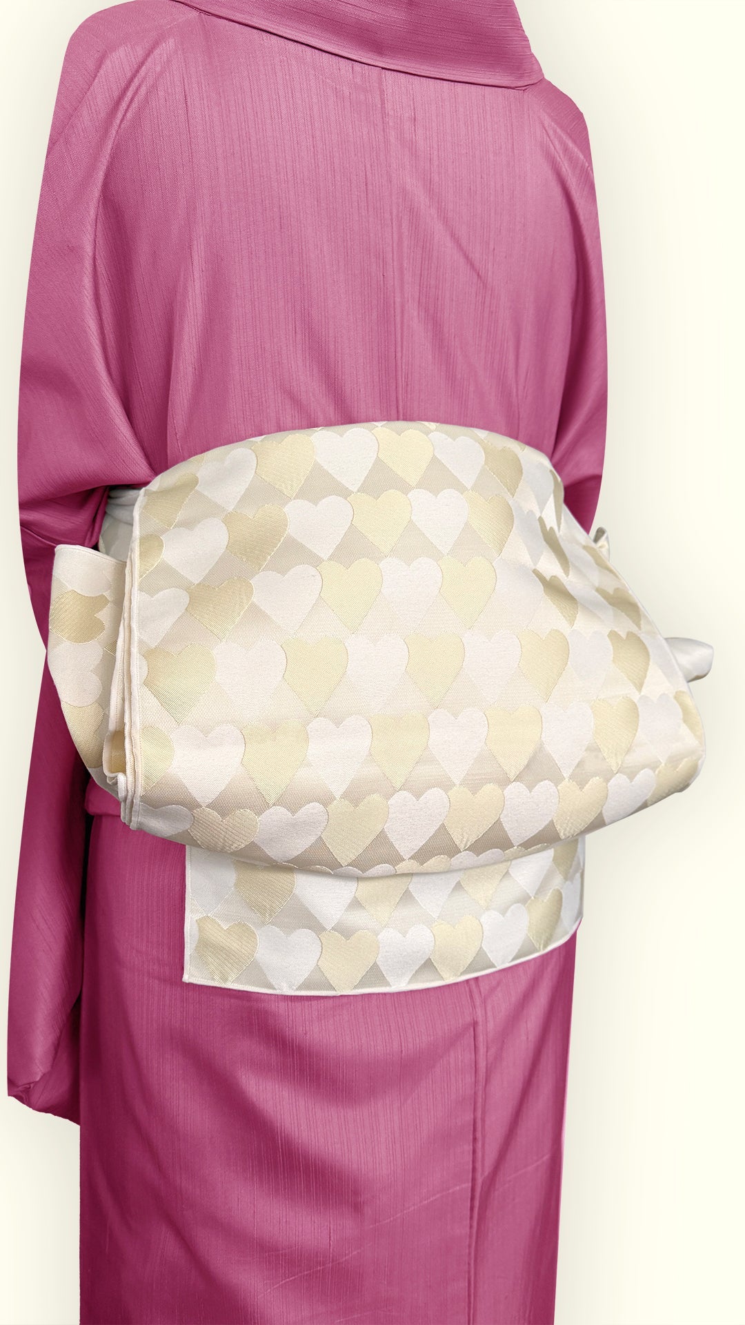 【訳あり】兵児帯 大人のへこ帯 ハート レジメンタル 鱗柄 かわいい ミルク 白