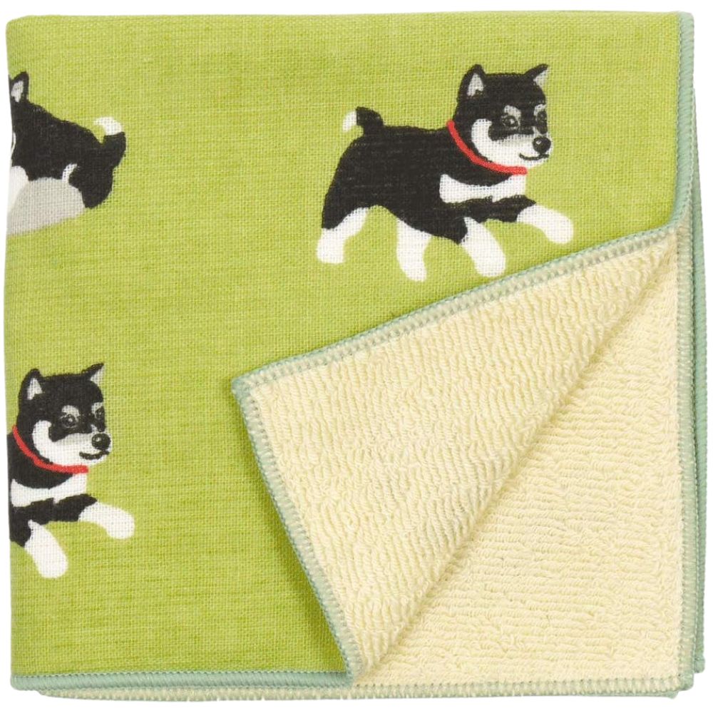 【浜文様】猫メガネウォッシュタオル 日本製 (25×25cm)