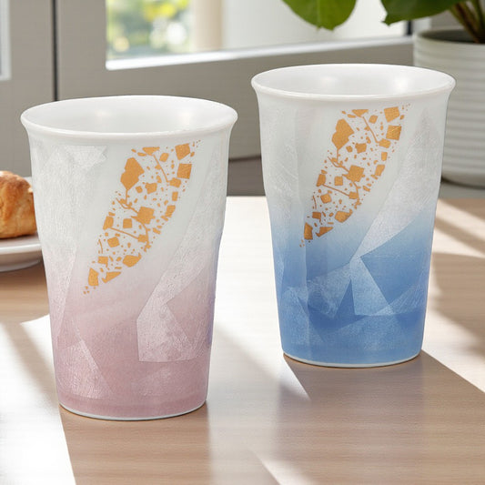 【Kutani Ware】Pair Free Cup – Ginsai Gold-Sprinkle｜Traditional Japanese Craft