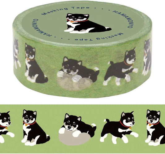 【Hamamonyo】 Masking Tape – Kuro Shiba (Made in Japan)