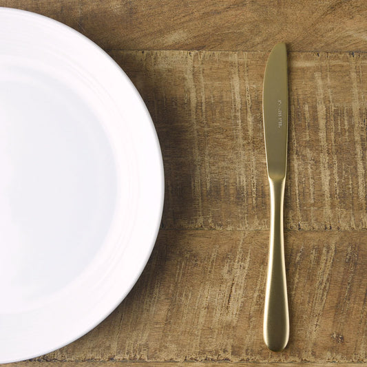 Matte Gold Dessert Knife – Japanese Stainless Steel Cutlery｜Made in Tsubame-Sanjo, Japan