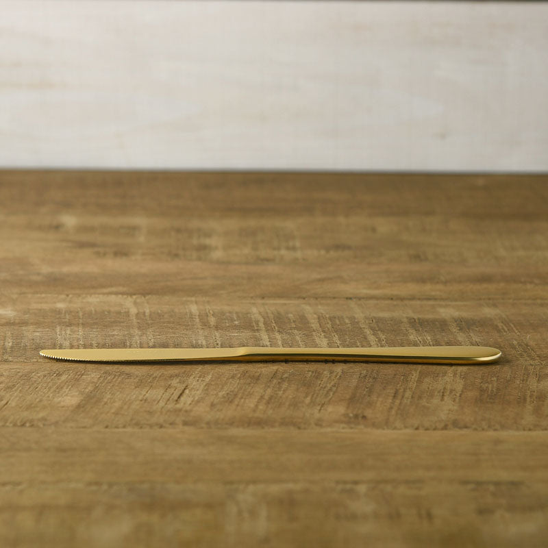 Matte Gold Dessert Knife – Japanese Stainless Steel Cutlery｜Made in Tsubame-Sanjo, Japan