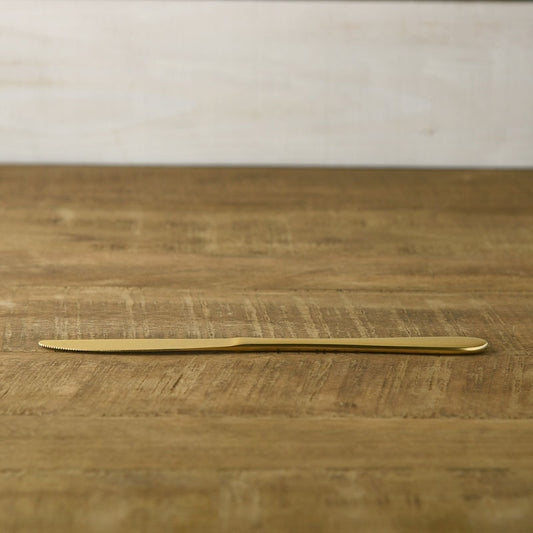 Matte Gold Dessert Knife – Japanese Stainless Steel Cutlery｜Made in Tsubame-Sanjo, Japan