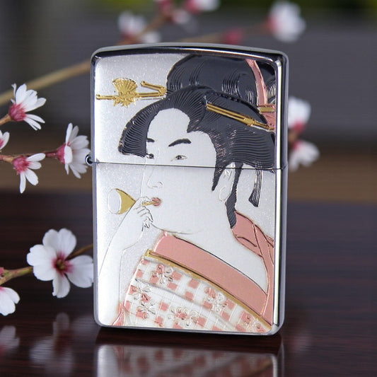 【Glassblower Girl ZIPPO Lighter】｜Breath of the Edo Dream