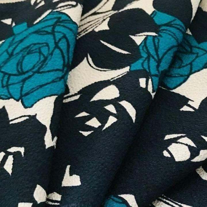 半衿 レトロモダン ちりめん 砂色に濃浅葱の夢二薔薇 縮緬 半襟