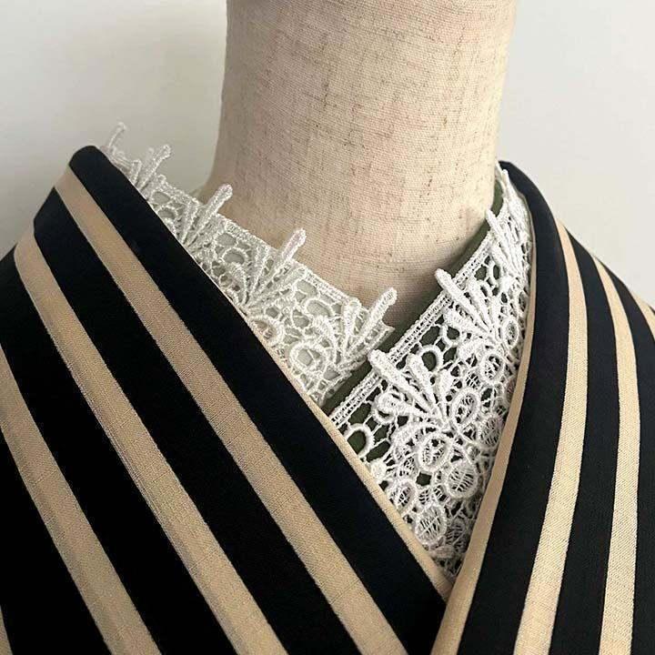 リボンのレース半衿 ハンドメイド半襟 帯飾り 掛衿 伊達襟【2】