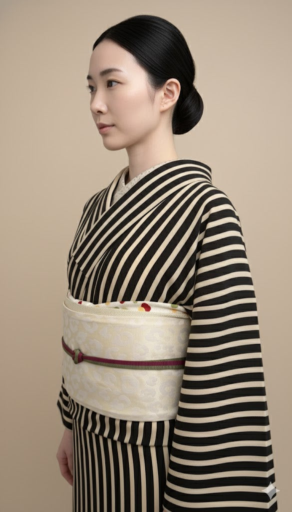 半幅帯 【サヴァンナ・ムーン】 半幅兵児帯 大人の半幅へこ帯 リバーシブル 白 ラメ