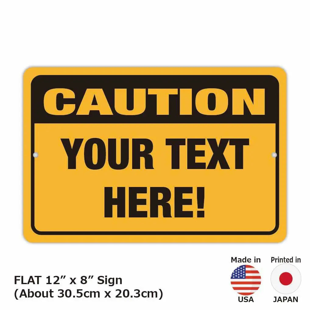 【長方形看板】注意！CAUTION看板/アメリカ製オリジナル看板(約20x30cm)