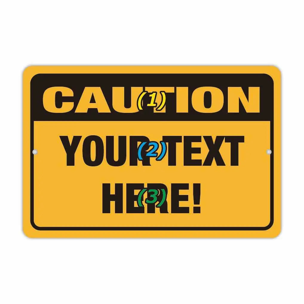【長方形看板】注意！CAUTION看板/アメリカ製オリジナル看板(約20x30cm)