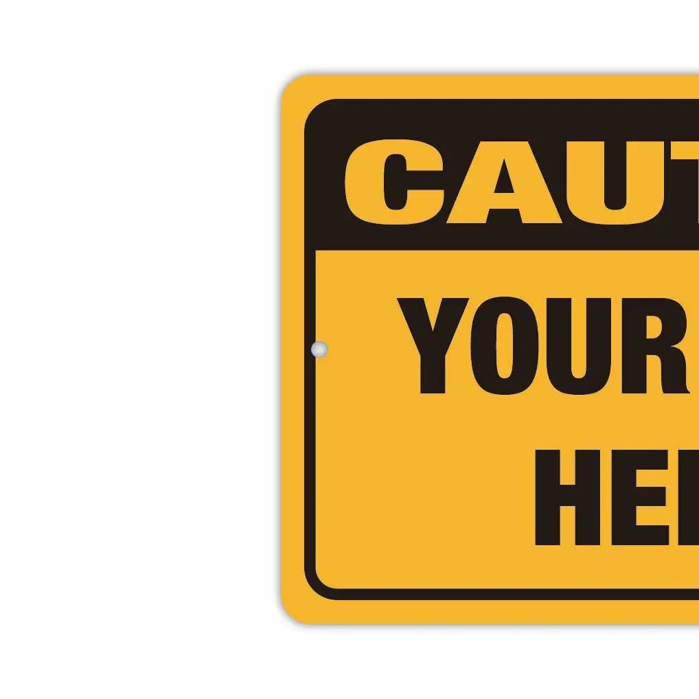 【長方形看板】注意！CAUTION看板/アメリカ製オリジナル看板(約20x30cm)