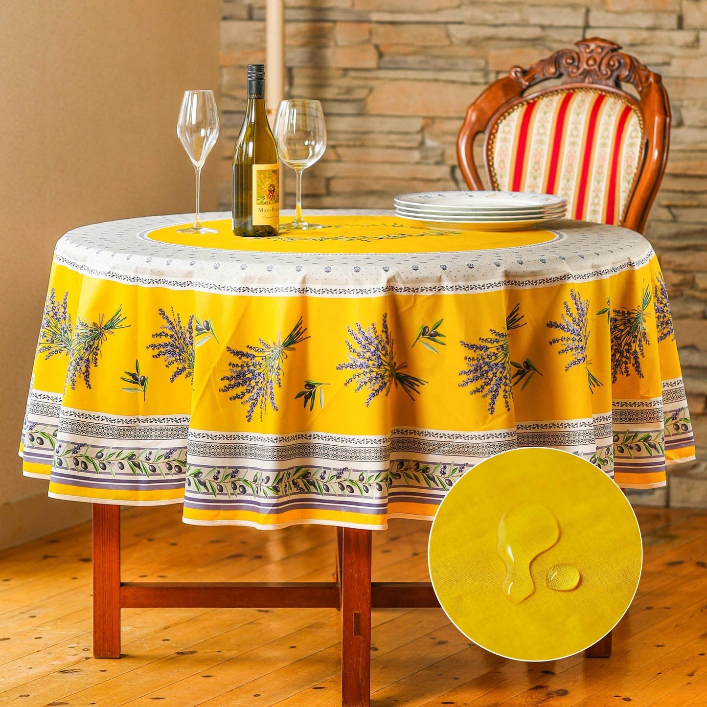 ラベンダーテーブルクロス180（撥水）